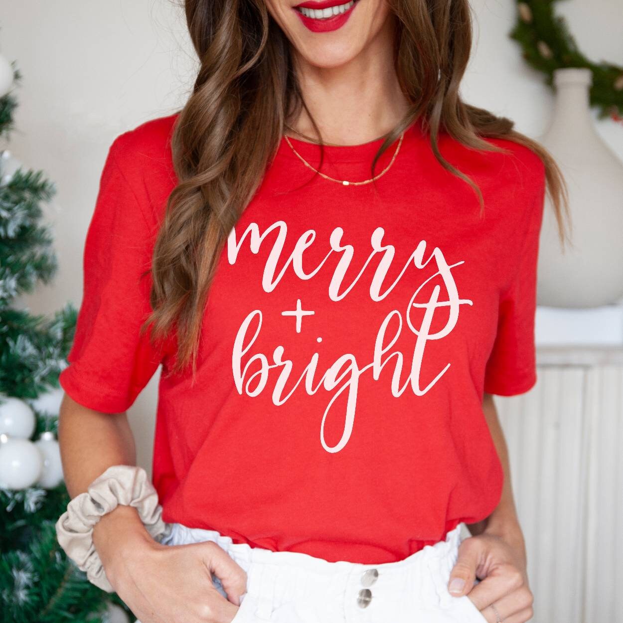 Bright Christmas Shirt Merry - Etsy 