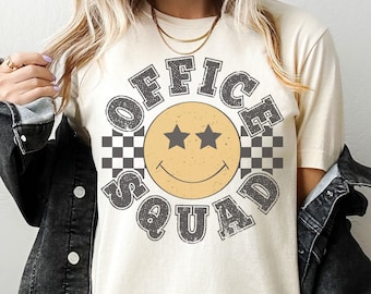 Retro Office Squad Shirt, School Secretary Gift, Elementary TShirt for Office Staff, Gift For New Office Assistant