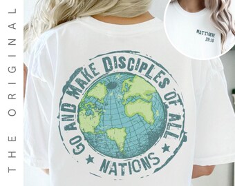 Camiseta cristiana unisex de verano, camisetas cristianas para campamentos, ropa religiosa "Id y haced discípulos", camisetas de Jesús, artículos cristianos de moda.