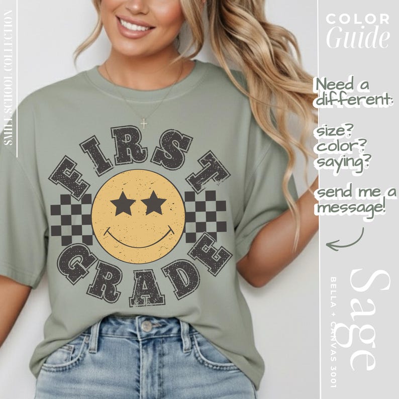 Retro First Grade Teacher Shirt, 1st Grade Teacher Tee, First Day of School Matching TShirt, New Teacher Gift, Teacher Squad, Vintage image 4