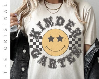 Retro Kindergarten Grade Teacher Shirt, Kinder Grade Tee, First Day of School Matching TShirt, New Teacher Gift, Teacher Squad, Vintag