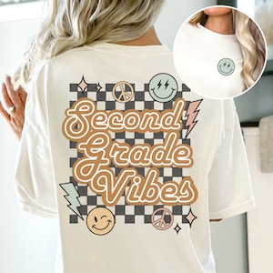 Retro Second Grade Teacher Shirt, 2nd Grade Teacher Tee, First Day of School Matching TShirt, New Teacher Gift, Teacher Squad, Vintage