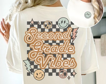 Retro Second Grade Teacher Shirt, 2nd Grade Teacher Tee, First Day of School Matching TShirt, New Teacher Gift, Teacher Squad, Vintage