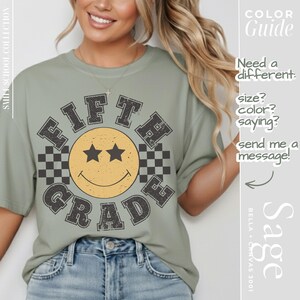 Retro Fifth Grade Teacher Shirt, 5th Grade Teacher Tee, First Day of School Matching TShirt, New Teacher Gift, Teacher Squad, Vintage image 4