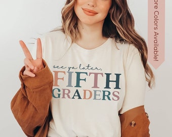 Last Day of School Fifth Grade Teacher Shirt, Teacher Squad TShirt for 5th Graders, End of Year Matching Fifth Grade Crew, Teacher Gift