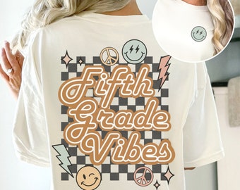 Retro Fifth Grade Teacher Shirt, 5th Grade Teacher Tee, First Day of School Matching TShirt, New Teacher Gift, Teacher Squad, Vintage