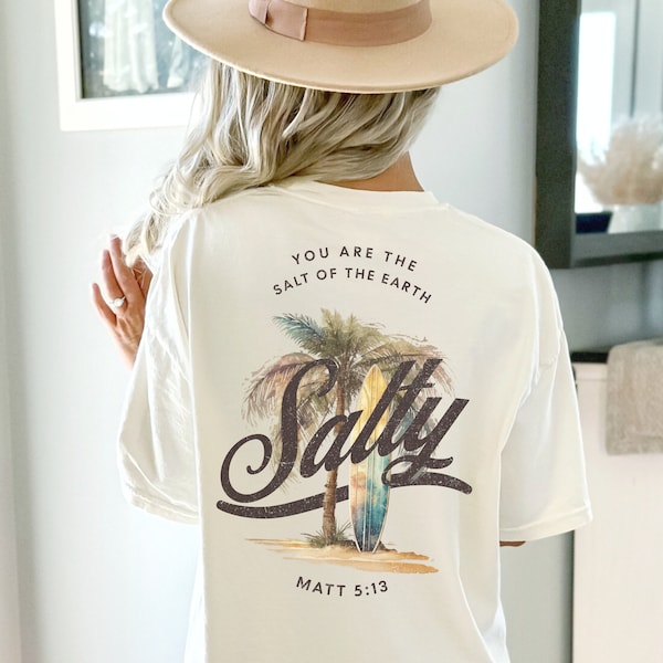 UNISEX Summer Christian Shirt, Christian T Shirts, Religious Apparel with Bible Verse, Jesus TShirts, Trendy Christian Beach Apparel, Salty