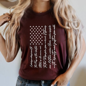 USA Flag Shirt with Pledge of Allegiance, America Flag Tshirt, 4Th Of July Flag Shirt, Usa Flag Shirt , Merica Shirt