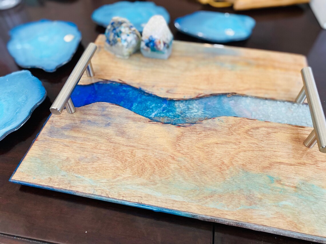 Epoxy Resin x Wood River Serving Tray Etsy