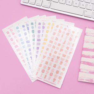 Pegatinas holográficas de 7 mm para letras minúsculas, pequeñas hojas de pegatinas con el alfabeto pastel, papelería coreana y japonesa.