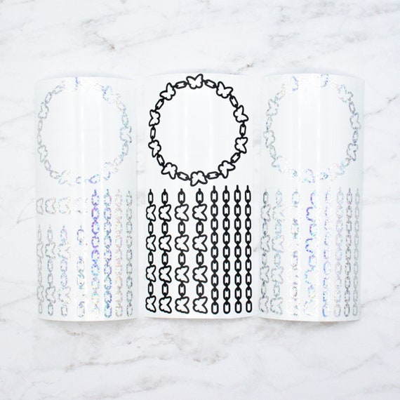 Transparent Glitter Polco TRANSPARENT GLITTERSETS Toploader Star Chain Stickers!