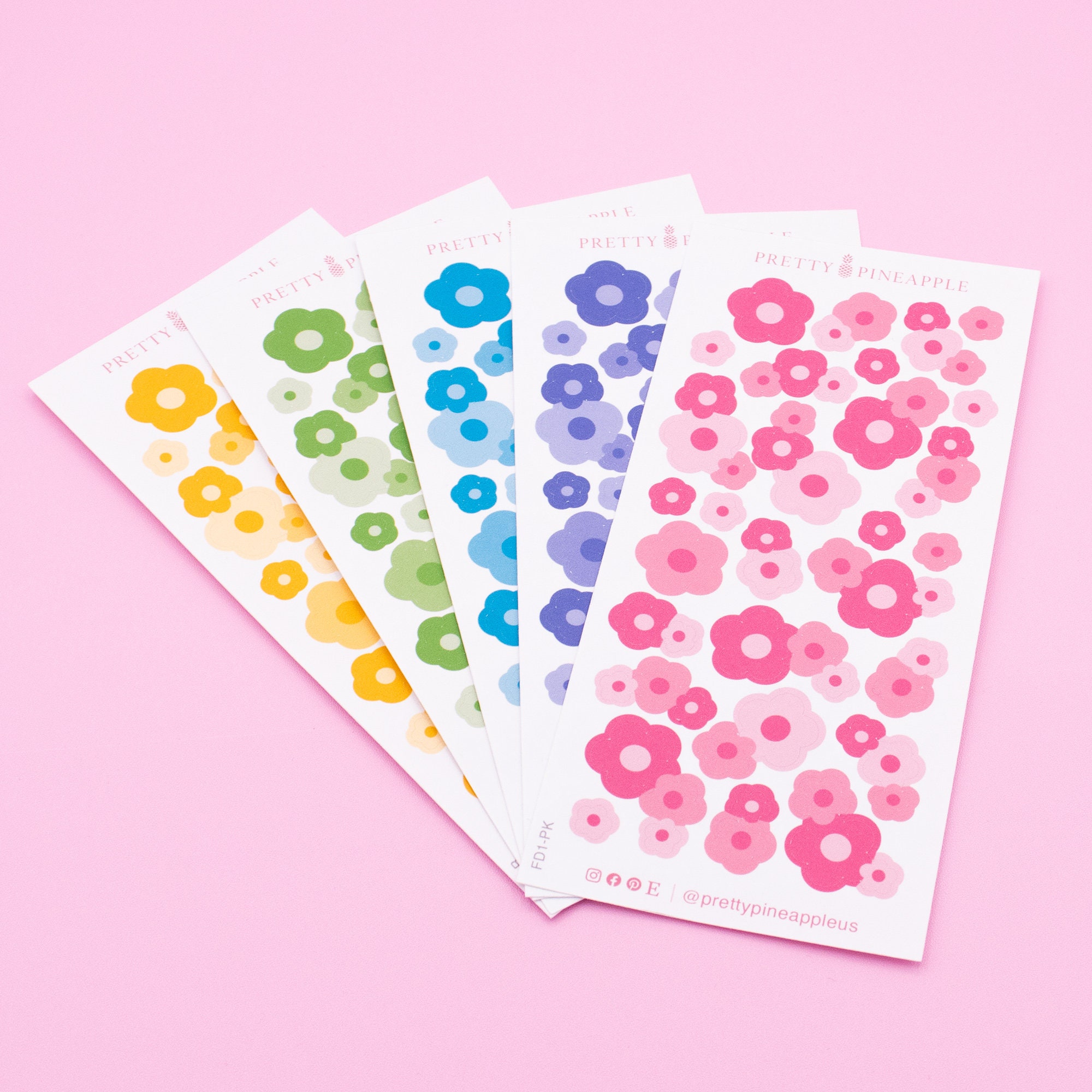 Flower Deco Sticker Sheets, Polco Stickers for Kpop Photocards