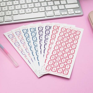 Kpop Playing Card Alphabet Stickers, Cute Butterfly Deco Sticker Sheets