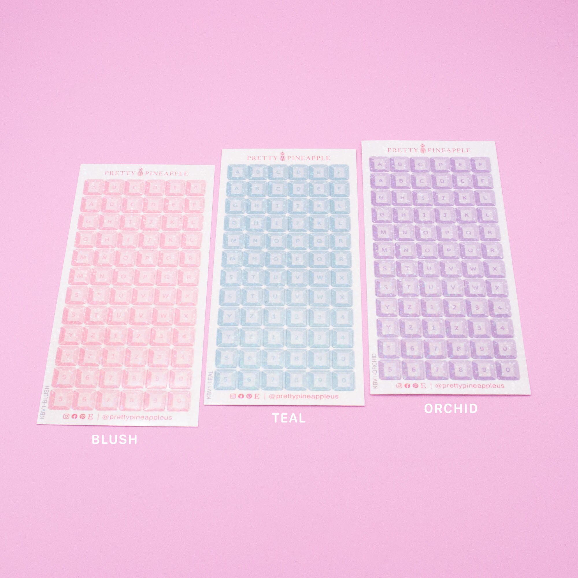 Holo Keycap Letter Deco Stickers Pastel Kawaii Sticker Etsy Canada
