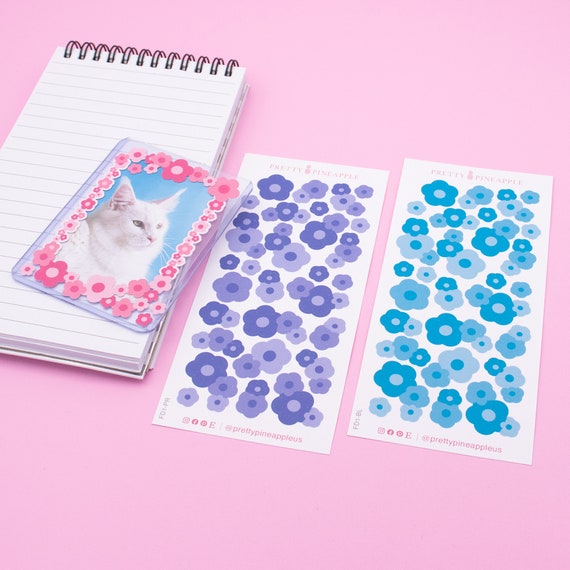 Flower Deco Sticker Sheets, Polco Stickers for Kpop Photocards, Cute Korean  & Japanese Stationery 