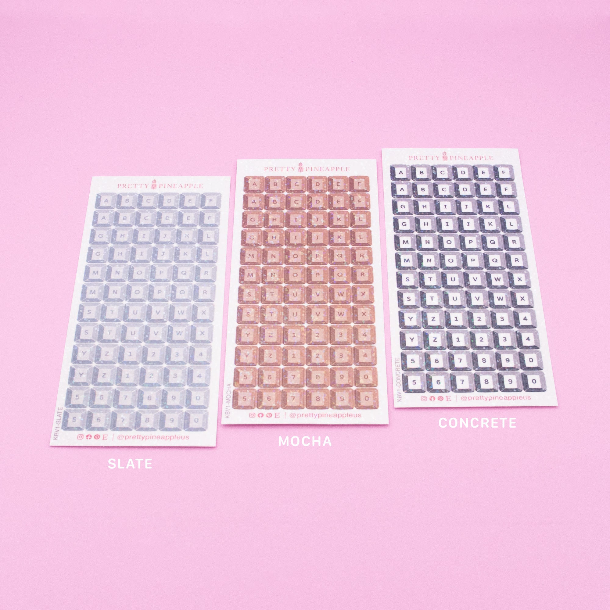 Holo Keycap Letter Deco Stickers Pastel Kawaii Sticker Etsy