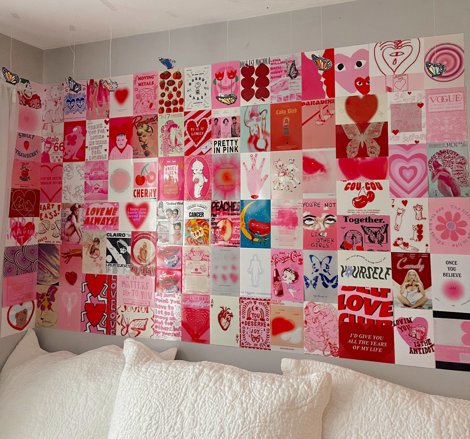 Preppy Pink Aesthetic Wall Collage Kit Vsco Aura Girl Room Etsy 6720