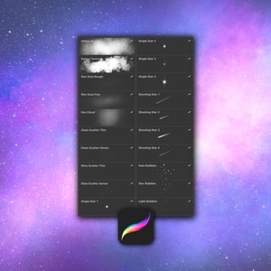 20 Galaxy Brushes for Procreate