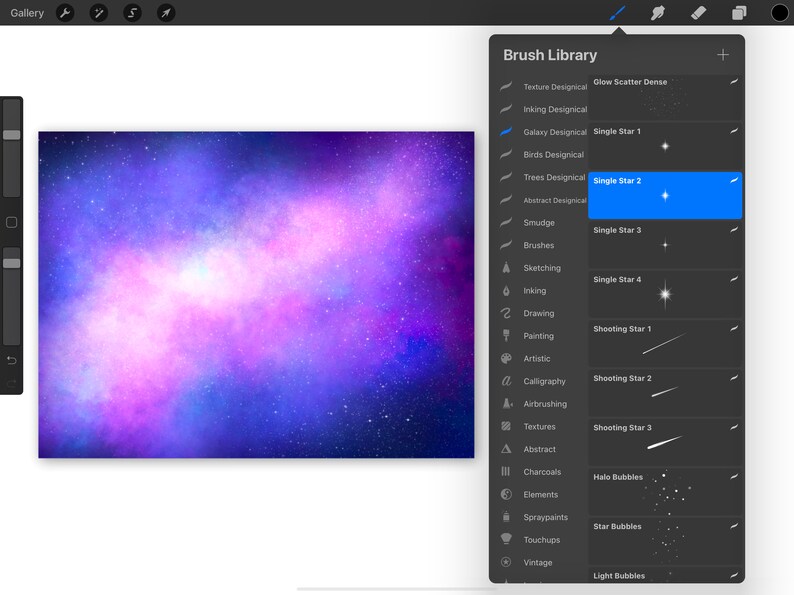20 Galaxy Brushes for Procreate Etsy