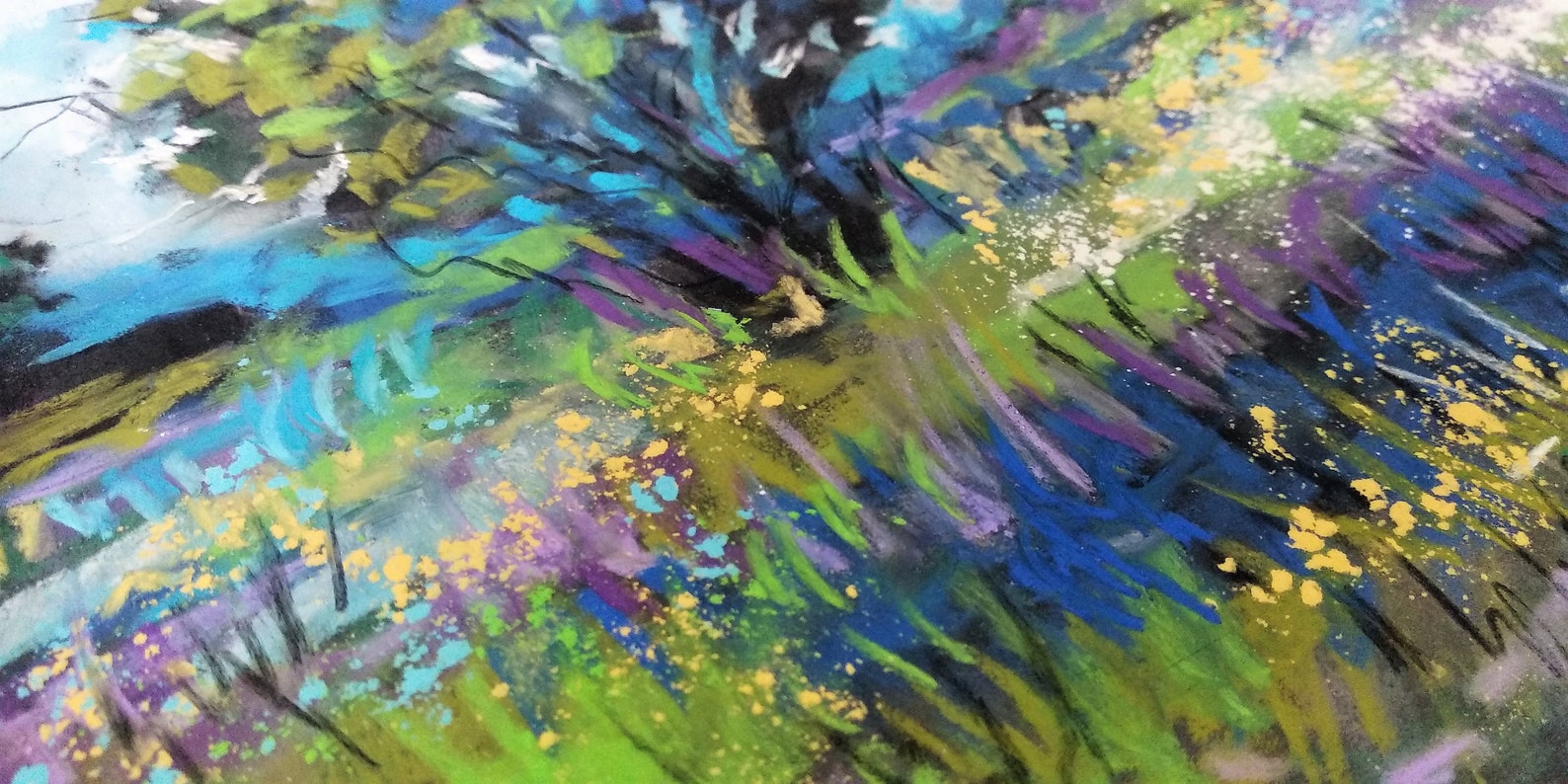 Expressive landscape Soft Pastel Sandpaper Modern Abstract Etsy