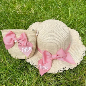 Girls Personalised hat and matching bag