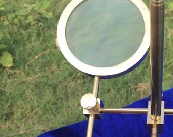 Vintage Brass Desktop Jewellers Magnifying Glass with Adjustable Stand Magnifier