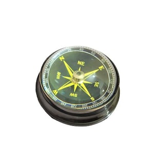 Vintage Brass Dome Lens Compass – Nautical Pocket Compass, Working Antique Style Gift