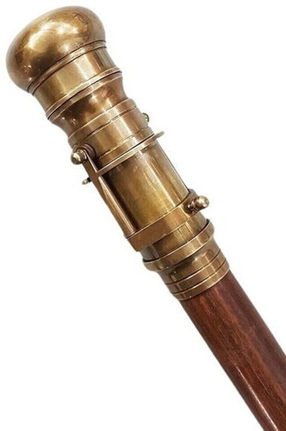 Bastone da passeggio in ottone personalizzato con telescopio Bastone da passeggio in ottone personalizzato con telescopio