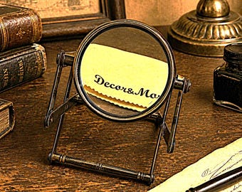 Lupa de brazo articulado estilo vintage / Lupa de escritorio de latón antiguo, lupa de lectura