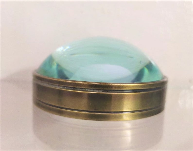 Vintage Desk Magnifier Glass Paperweights Antique Brass Desk Etsy