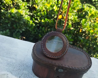 Magnifier Pendant Necklace Magnifying Glass Nautical Leather Strap Necklace Magnifying Glass Magnifier Pendant Lot of 5 Pcs