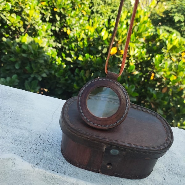 Magnifier Pendant Necklace Magnifying Glass Nautical Leather Strap Necklace Magnifying Glass Magnifier Pendant Lot of 5 Pcs