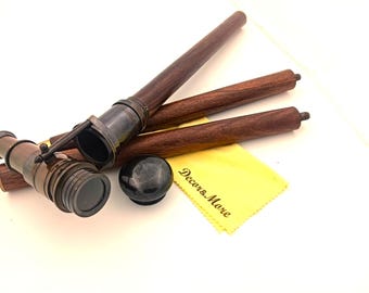 Bastón de madera estilo victoriano vintage con mango de latón macizo y telescopio espía