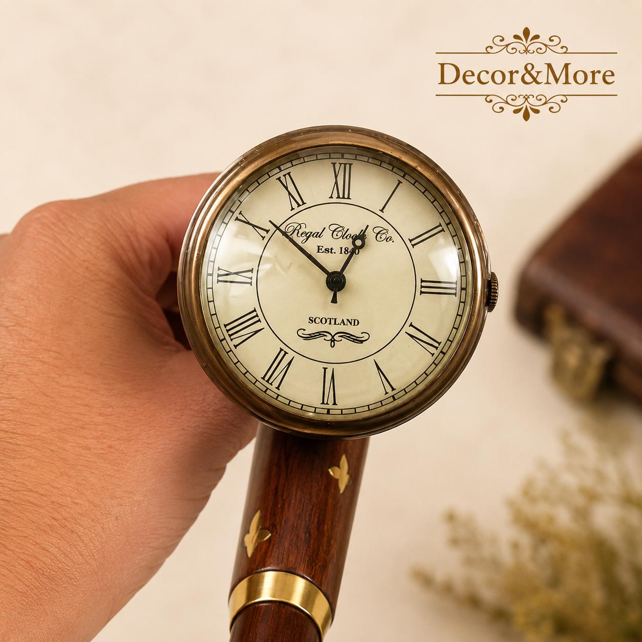 Antique Clock Walking Cane, Brass Handle, Rose Wood, 36 Inch - Etsy ...