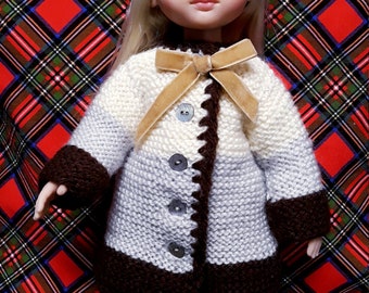 Handmade long jacket and hat, for photo dolls