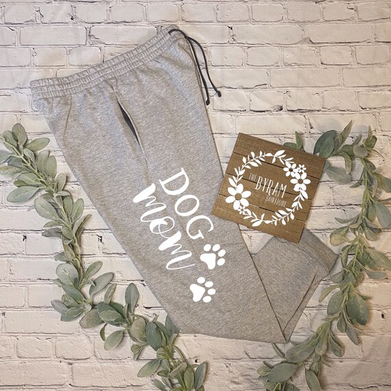 Womens dog Mom Joggers Dog Sweatpants Casual Sweatpants Paw Print