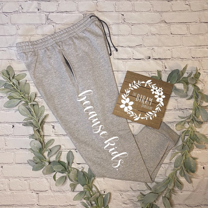 Womens because kids. Joggers Casual sweatpants Sweats for mom gift Mothers Day gift Tired Mom pant zdjęcie 3