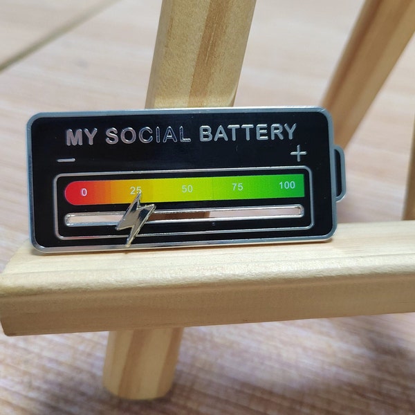 My social battery pin. Interactive pin.