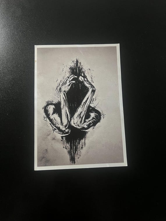 痛み – 暗く感情的なアートプリント | ゴシック調の白黒人物画