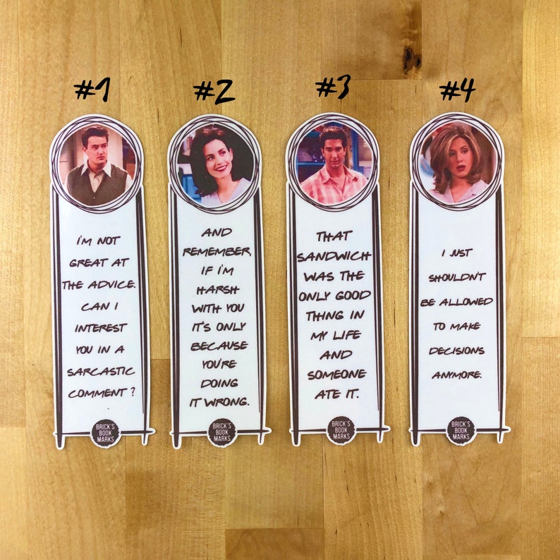 Friends TV Show Fan Art Collectible Bookmarks Laminated & Etsy