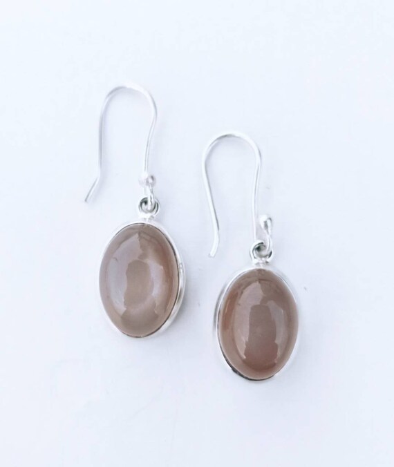 Boucles D'oreilles Femmes En Argent 925 - Pierres Naturelles (pierre De Lune, Grenat, Agate) - Style Bohème, Fait Main - Bijoux Fantaisie élégants - 11