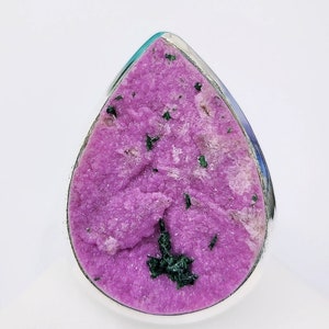 Handmade Cobalt Calcite 925 Sterling Silver Ring: Boho Hippie Jewelry