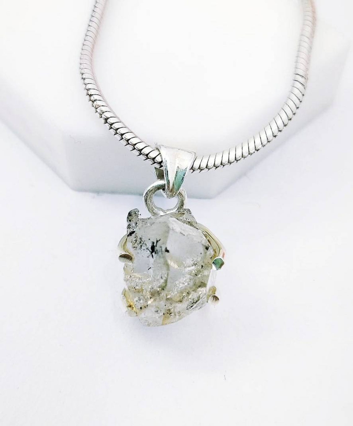 Herkimer Quartz Pendant 925 Sterling Silver Herkimer Diamond Etsy UK