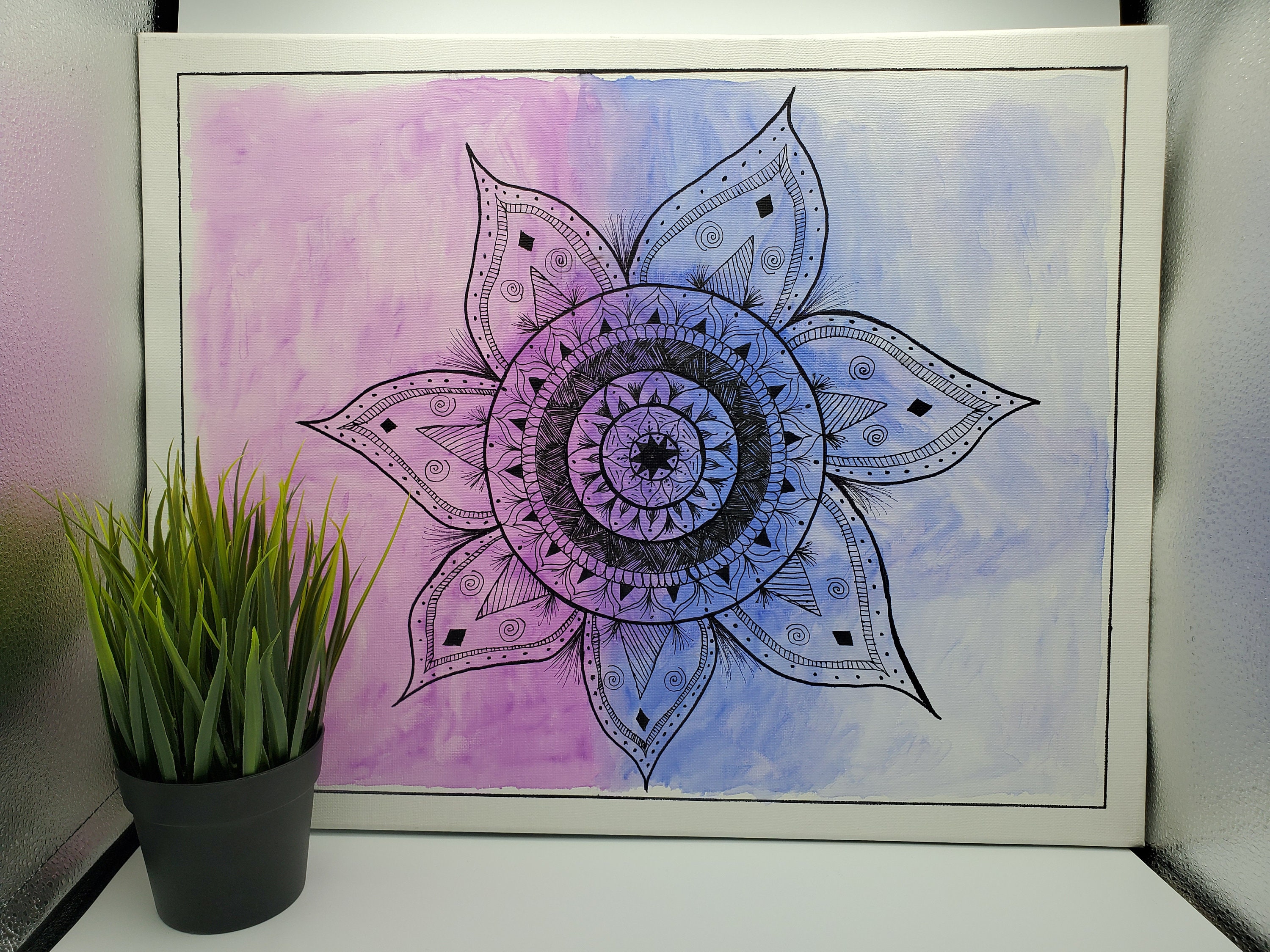 Mandala on canvas Mandala art Home deco Canva art Etsy