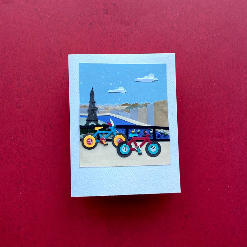 Paris Polaroid #18 Paper Collage Valentine/'s Day Card Handmade Valentine Valentine/'s Day Card 3D Handmade Paper Card Paper Collage