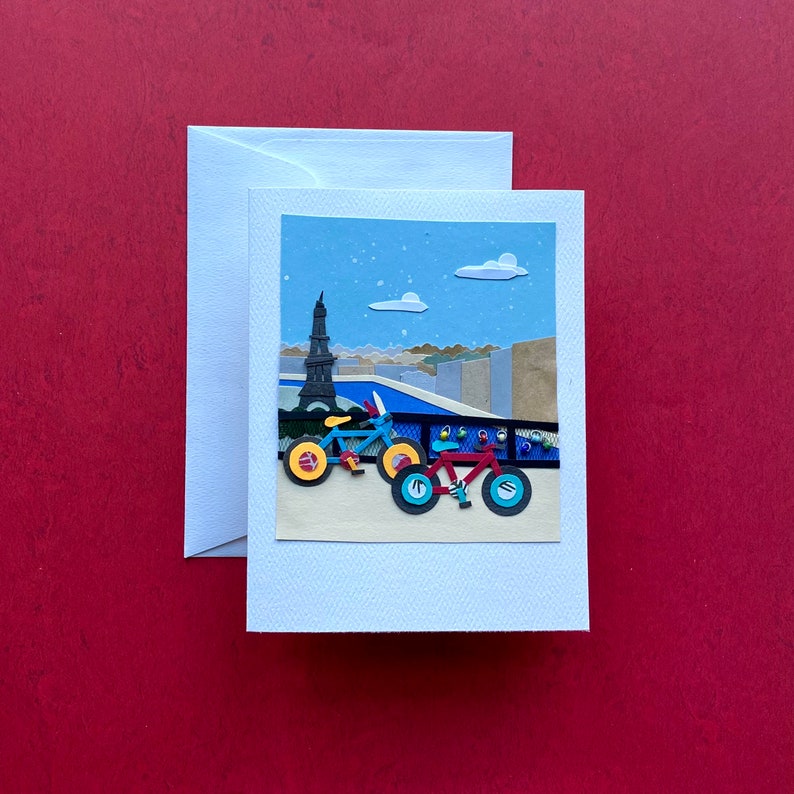 Paris Polaroid #18 Paper Collage Valentine/'s Day Card Handmade Valentine Valentine/'s Day Card 3D Handmade Paper Card Paper Collage