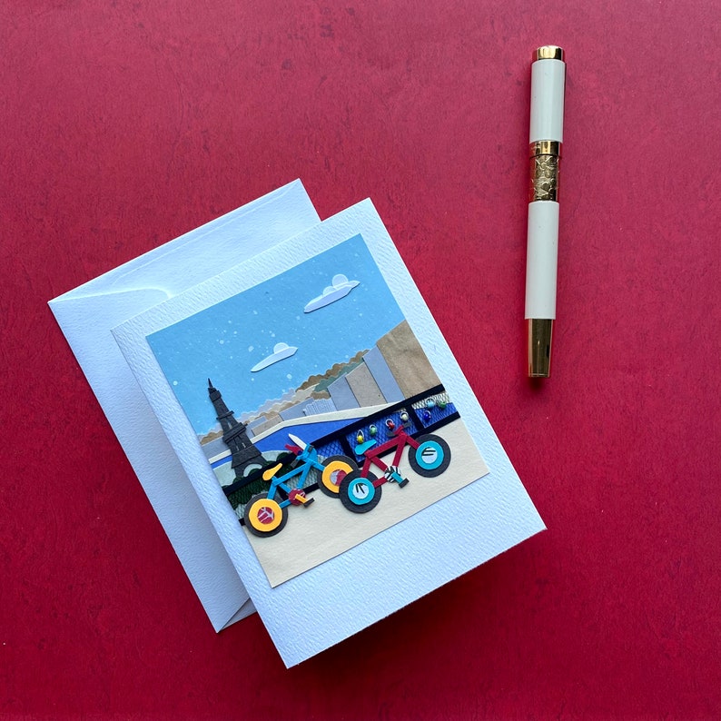 Paris Polaroid #18 Paper Collage Valentine/'s Day Card Handmade Valentine Valentine/'s Day Card 3D Handmade Paper Card Paper Collage