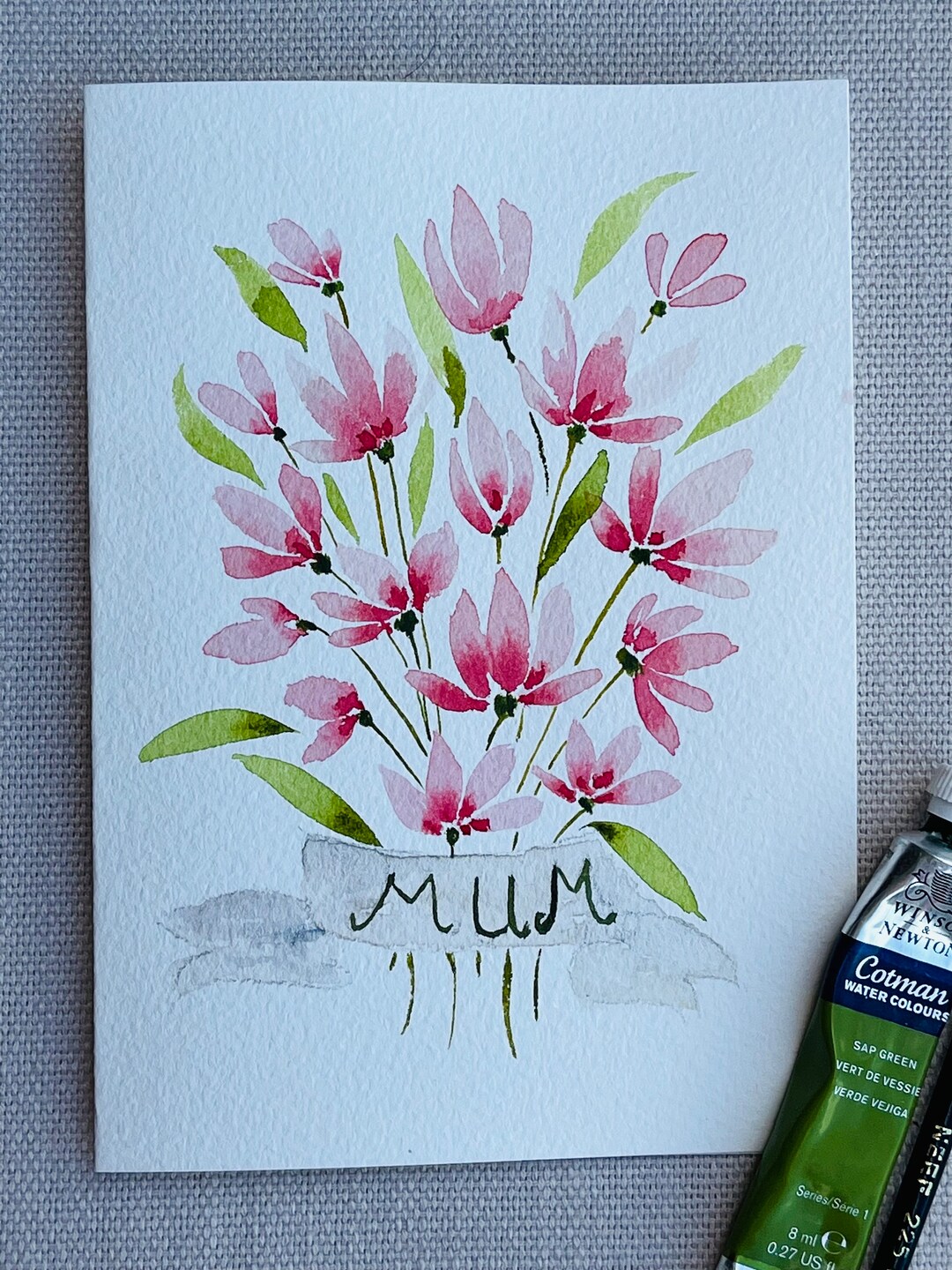 Happy Mothers Day - Watercolour Flowers- Hand Painted - Original ...