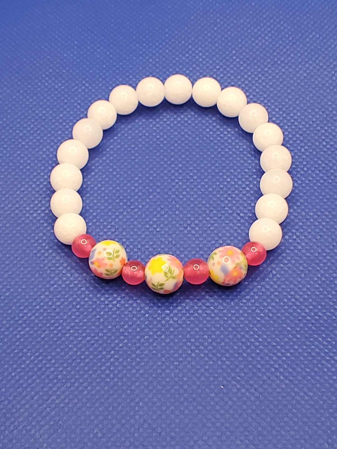 Bracelet Sur Cordon Rose Avec Perles De Jade Persane - Pierre Semi-précieuse, Fermoir Plaqué Or - Création Artisanale Neuve