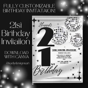 Carte d'invitation entièrement personnalisée pour 21e anniversaire